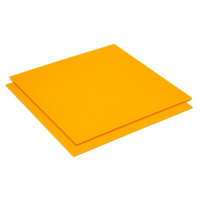 Okuna Outpost 2-Pack 12x12-Inch Opaque Acrylic Plexiglass Sheet Measuring 11.75x11.75 Inches, 3mm Thick Square Acrylic Panels, Orange