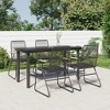 vidaXL Patio Dining Set Conversation Set with Coffee Table Black PVC Rattan - 55.1" Table Length 4 Items - 2 of 4