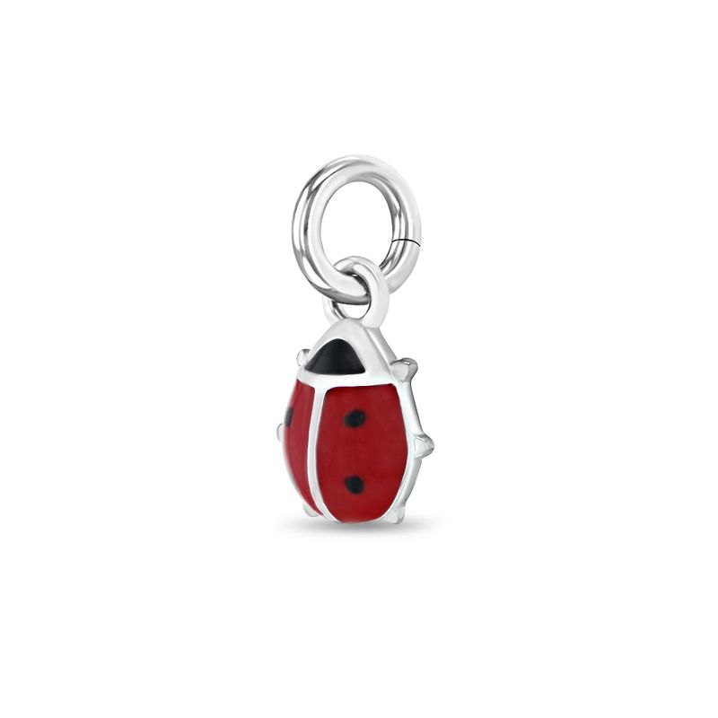 Girls' Enamel Ladybug Sterling Silver Charm - Red - In Season Jewelry, 2 of 4