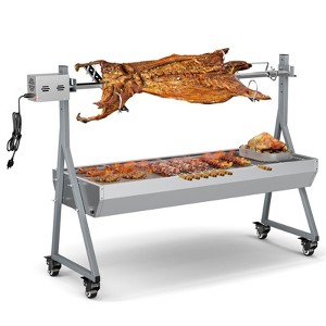 Mojgar 46" BBQ Grills Charcoal Grill for Camping Stainless Steel Grill, 176 lbs Rotisserie Grill Roaster with 25W Motor - 1 of 4