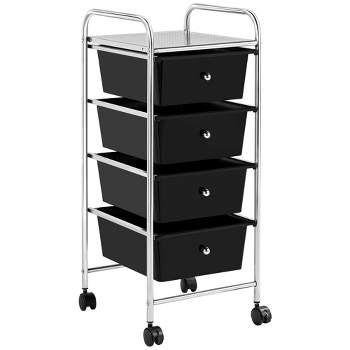 Yaheetech Drawers Rolling Storage Cart Metal Frame Plastic Drawers for Office/Home/Study