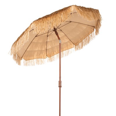 Hilo 6.5 Ft Tiki Beach Umbrella in Natural Brown