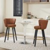 CAVINAS Swivel Barstools Set of 2, Upholstered Bar Stool with Footrest and Metal Legs, Counter Height Bar Chair for Bar, Kitchen, Dining Room - 2 of 4