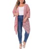 Agnes Orinda Women's Plus Size Draped Shawls Lightweight Open Front Lace Date Cardigans - 2 of 4