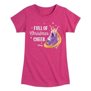 Girls' - Disney - Full Of Christmas Cheer Rapunzel Fitted Short Sleeve Graphic T-Shirt - 1 of 4