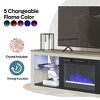 Bestier 70" Modern TV Stand for TVs up to 75" with Electric Fireplace and LED Lights, Gaming Entertainment Center with Cabinets in Living Room - 3 of 4