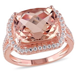 EVERLY JEWELRY | Rose Plated Sterling Silver 5.47 CT TGW Cubic Zirconia and Simulated Morganite Fashion Ring - 1 of 4