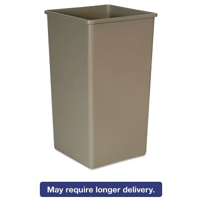 Rubbermaid Commercial Untouchable Waste Container Square Plastic 50 gal Beige 3959BEI