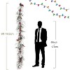 6 FT Christmas Garland, Xmas Artificial Snow Frosted Garland Pine Cones, Red Berries and White Leaves for Fireplace Mantel Porch Outdoor Decor - 2 of 4