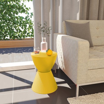 Yellow Modern Round Plastic Side Table