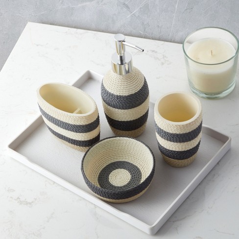 3pc Bathroom Accessory Set Black - Allure Home Creations : Target