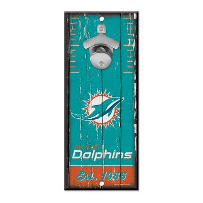 NFL Miami Dolphins Bottle Opener Wood Sign