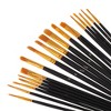 Unique Bargains Paint Brush Setfor Watercolor Nylon Bristles with Aluminum Ferrule and Wood Shaft 20 Pcs - 3 of 3
