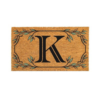 28" x 16" Monogram Coir Mat, Letter  "K"