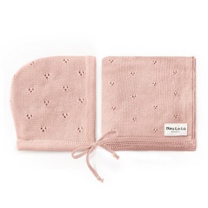 Luxury Organic Cotton Baby Swaddle Receiving Blanket + Hat Gift Set for Newborns and Infant Boys and Girls - 1 of 4