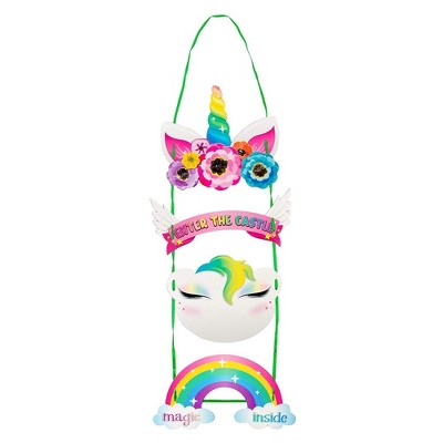 Juvale 2-Pack Unicorn Door Hanger, Welcome Sign for Party Decorations, Birthday Party Supplies