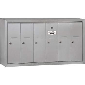 Salsbury Industries Vertical Mailbox (Includes Master Commercial Lock) - 6 Doors - Aluminum - Surface Mounted - Private Access