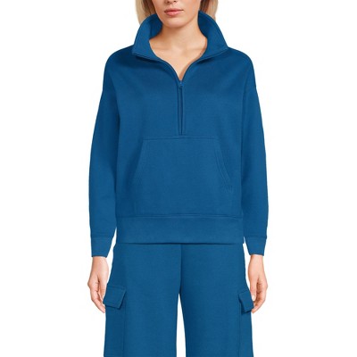 Lands' End Women's Serious Sweats Relaxed Long Sleeve Half Zip Sweatshirt