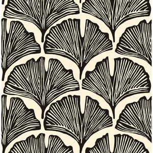 Tempaper & Co. 15 sq ft Feather Palm Peel and Stick Wallpaper by Novogratz Black - 1 of 4