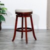 30" Bar Height Backless Swivel Stool with Padded Seat and Finish, Solid Hardwood Frame for Kitchen or Bar - 2 of 4