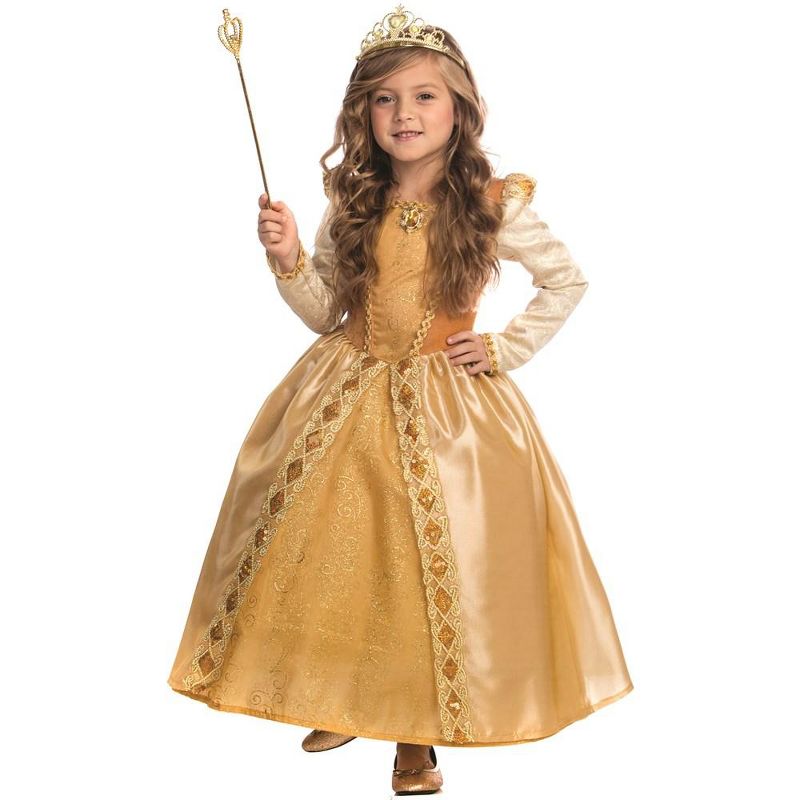 Dress Up America Gold Ball Gown Costume for Girls, 1 of 2