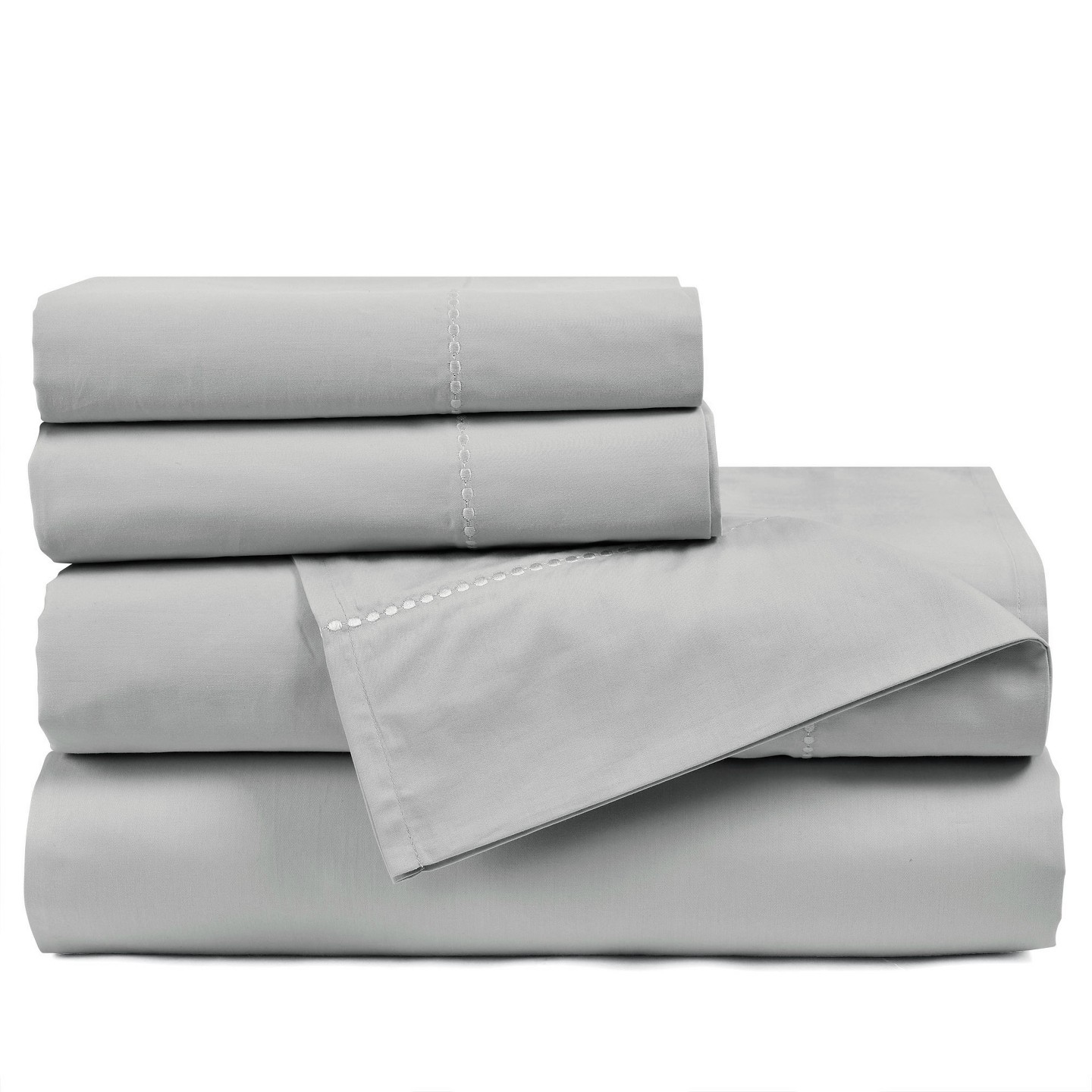 Постельное бельё Lush Decor Aria Dots Cotton Sheet Set, Queen - Light Gray - 6 Piece Bedding Set, цвет: Светлый серый — фото 5