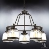 Urban Ambiance Luxury Luxe Industrial Chandelier,  19.25"H x 26"W,  Olde Bronze Finish, UHP2531 - 3 of 4