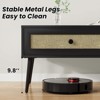 Lirago Mid-Century Modern Wooden 2-Tier Coffee Table with Rattan Drawer-Compact Storage Solution for Living Room-Black - 3 of 4