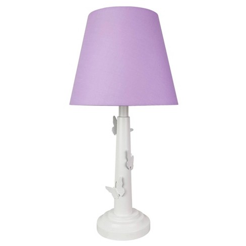 22 Polyresin Table Lamp With, Floor Lamp With Purple Shade