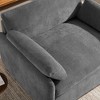 Merax Oversized Chenille Single Sofa Chair with Deep Seat and Throw Pillows - 3 of 4