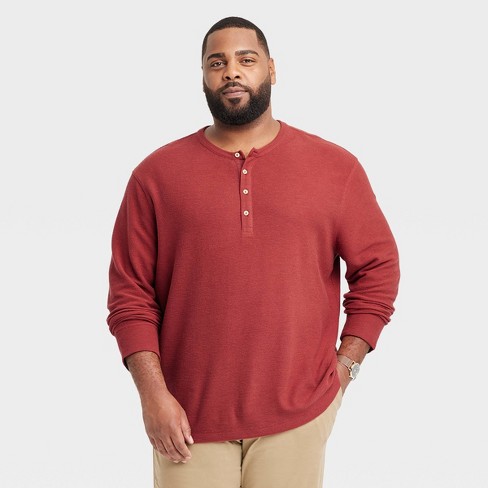 Large Tall Long Sleeve Shirt  Long Sleeve Henley - Redwood Tall Outfitters