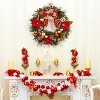 TackView 30" Christmas Wreath, Christmas Door Wreath with Balls, Outdoor Holiday Xmas Wreaths for Front Door Fireplace Decor - 2 of 4