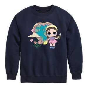 Boys' - LOL Surprise! - Grow Gurrl Heart Earth Graphic Long Sleeve Fleece Sweatshirt - 1 of 4
