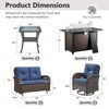 Belord 43" Propane Fire Pit Table Set Patio Furniture Set with Glider Loveseat, Brown Wicker Deep Seating Patio Swivel Rocker Glider Chairs - 4 of 4