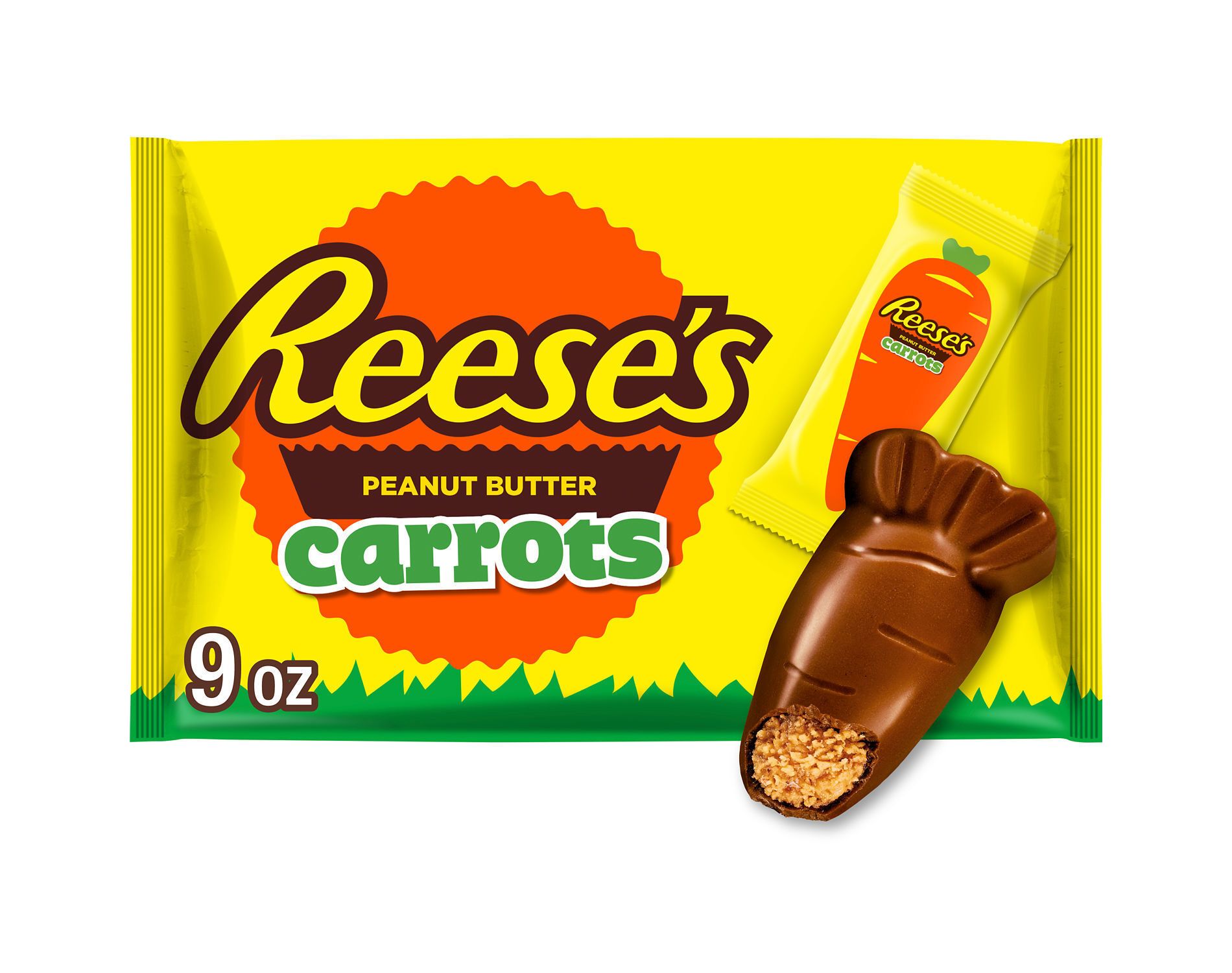 Reese's Milk Chocolate & Peanut Butter Creme Carrots Easter Candy Basket Stuffers - 9oz