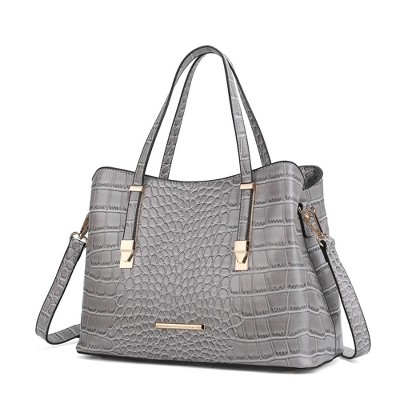 MKF Collection Aurelia Crocodile-Embossed Vegan Leather Women's Tote Stylish Shoulder Handbag by Mia K