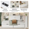 Twin/Full Size L-shaped Daybed Corner Bed with Drawers, Storage Bookcase, Upholstered Headboard, Power Outlets and USB Port-ModernLuxe - 3 of 4