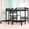 Twin over Twin over Twin Metal Bunk Bed with Built-in Storage Shelves , Triple Bunk Frame with Desk Platform,kids bed - 4 of 4