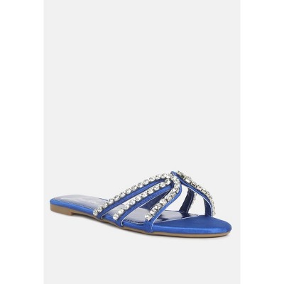 mezzie diamante embellished flat Womens sandals