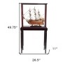 HomeRoots 50" Wood Brown Solid Wood Hand Painted Model Boat Tabletop Sculpture - 3 of 4