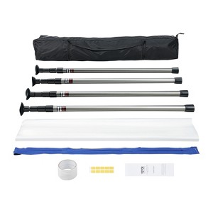 VEVOR Dust Barrier Poles, 12 Ft Barrier Poles, Dust Barrier System with 4 Telescoping Poles, Carry Bag and 32.8x13.12 Ft Plastic Film, Silver - 1 of 4
