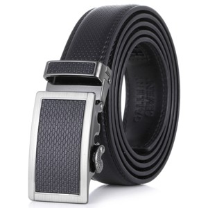 Gallery Seven - Men's Beveled Motif Leather Ratchet Belt - 1 of 3