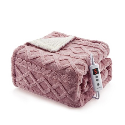 Coucheta Electric Blanket, Thick Tufted Plush Heated Blanket,10 Heat&Time Settings,ETL Certified Machine Washable Heated Throw,Multiple Sizes&Colors