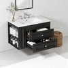 Mshliw 30" Wall Mounted Bathroom Vanity with Sink, Floating Bath Cabinet with 2 Drawers,Modern MDF Storage Cabinet with 8" Faucet Hole,Ceramic Basin - 2 of 4