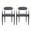 Christopher Knight Home Set of 2 Elmore Iron Upholstered Dining Chairs Charcoal/Black/Gold - 2 of 4