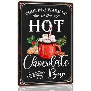 Come in and Warm up at the Hot Chocolate Bar Metal Tin Sign Christmas Sign - 1 of 2