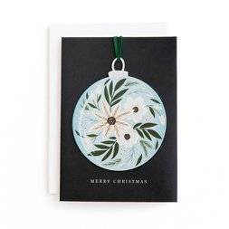 10ct Minted Floral Bulb Holiday Boxed Cards