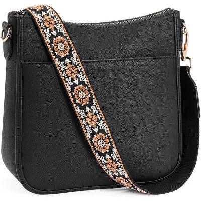 Crossbody Bags for Women Trendy Vegan Leather Hobo Purses Shoulder Handbags With Wide Shoulder Strap