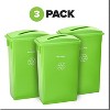 Alpine Industries Lime Green Commercial Indoor Recycling Bin with Paper Slot Lid 3-Pack - 2 of 4