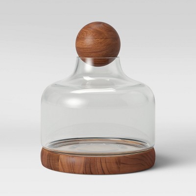11" Wide Recycled Glass/Wood Terrarium Blue - Smith & Hawken™